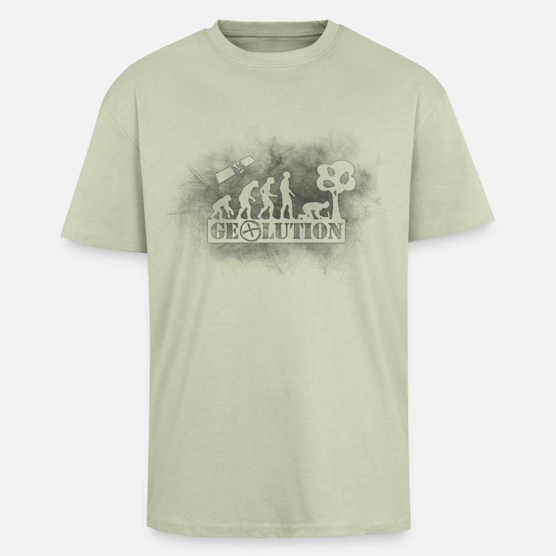 Geolution-dark-grunge - Oversized Heavyweight Unisex T-Shirt - Leichtes Salbeigrün 
