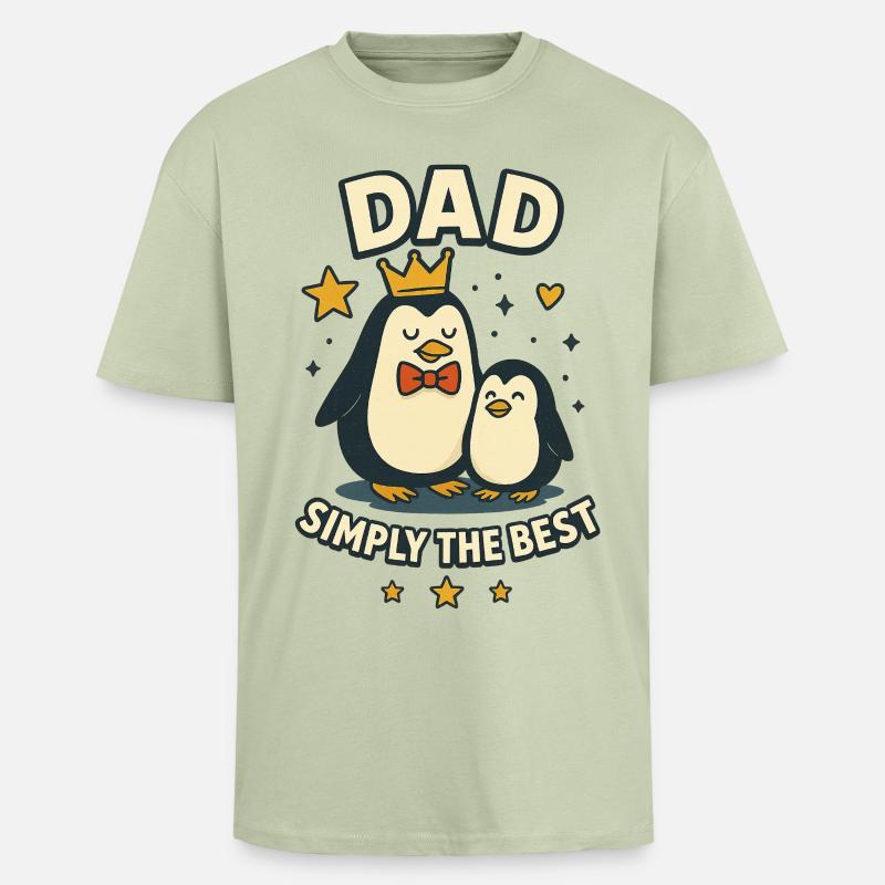 Papa, einfach der Beste - Oversized Heavyweight Unisex T-Shirt - Leichtes Salbeigrün 