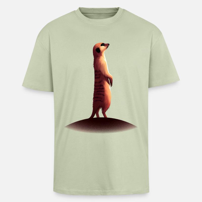 Erdmännchen - Oversized Heavyweight Unisex T-Shirt - Leichtes Salbeigrün 
