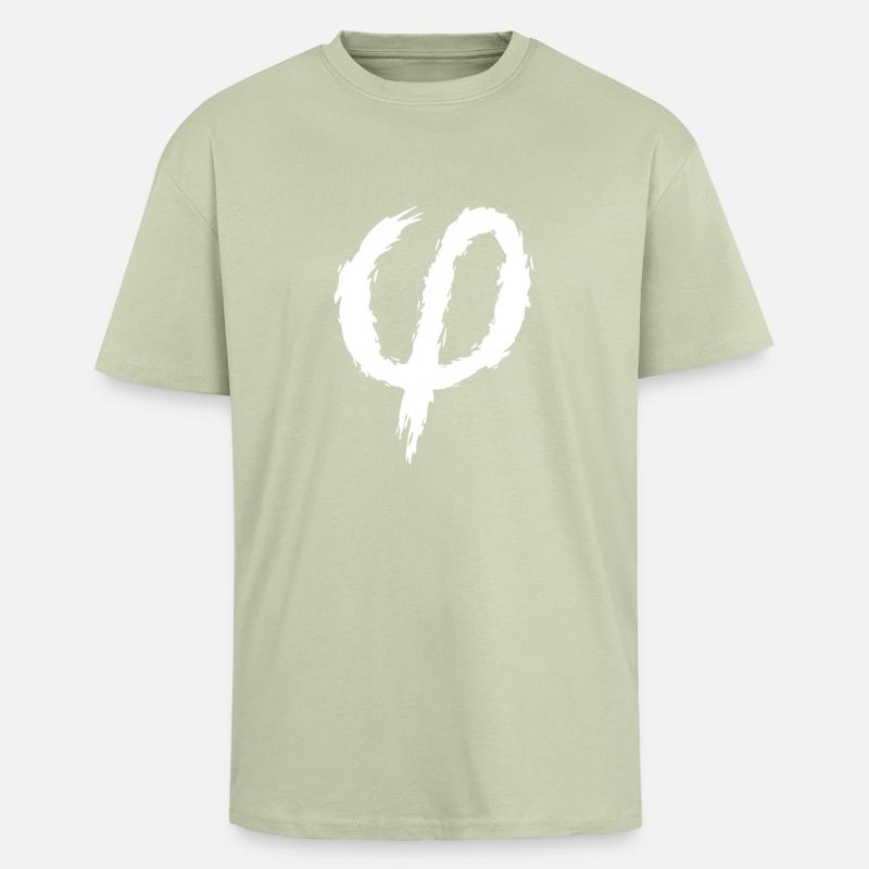 Phi Zeichen Symbol Bürste - Oversized Heavyweight Unisex T-Shirt - Leichtes Salbeigrün 