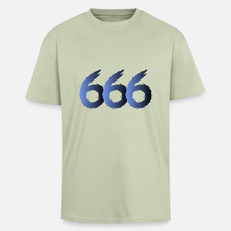 666 Satan Symbol - Devil - Evil - Unisex Oversized Heavyweight T-shirt - soft salvia 