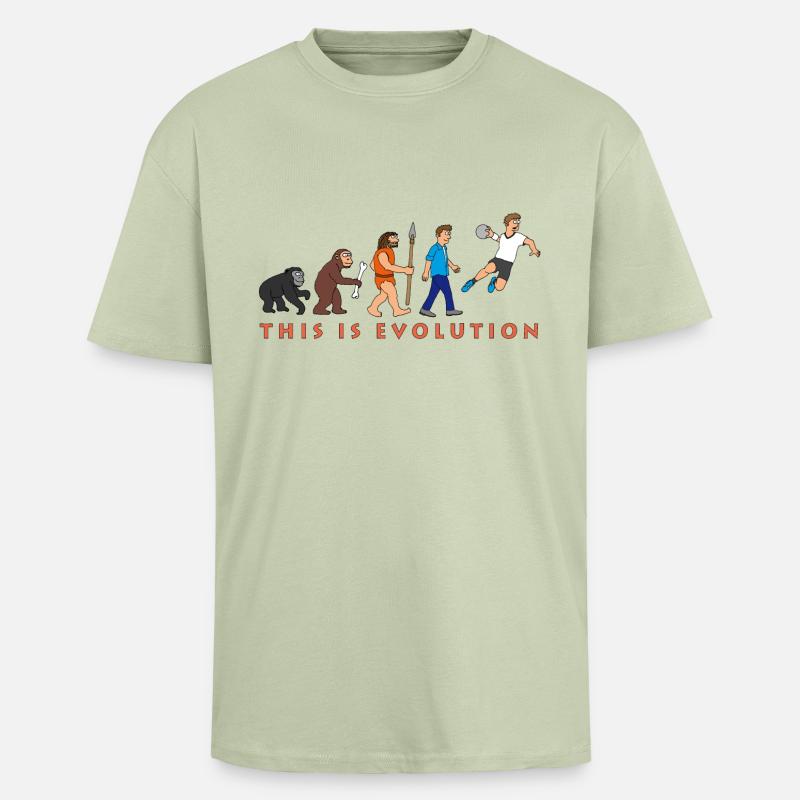 evolution_handball_comic_122012_c - Oversized Heavyweight Unisex T-Shirt - Leichtes Salbeigrün 
