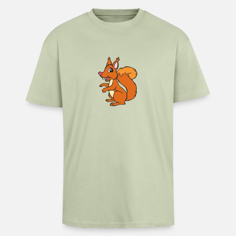 Eichhörnchen - Eichhorn - Oversized Heavyweight Unisex T-Shirt - Leichtes Salbeigrün 