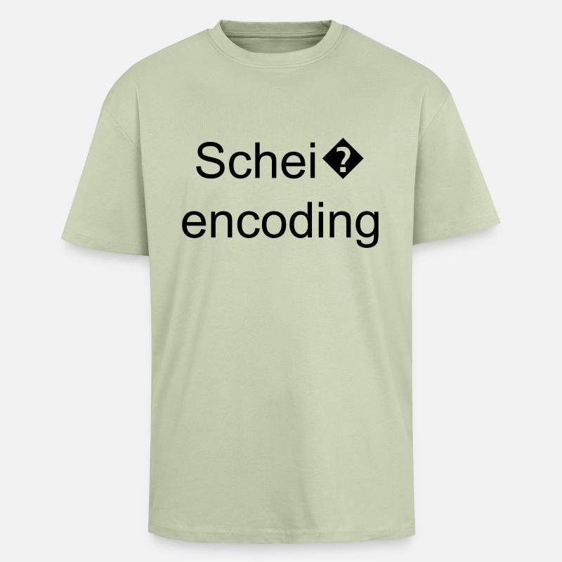 Schei� encoding - Oversized Heavyweight Unisex T-Shirt - Leichtes Salbeigrün 