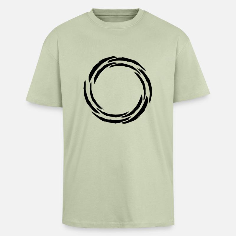 Circle - Round - Pattern - Icon - Unisex Oversized Heavyweight T-shirt - soft salvia 