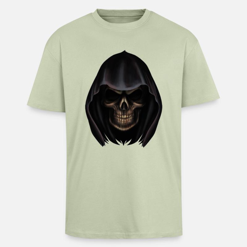 Sensenmann Kopf - Oversized Heavyweight Unisex T-Shirt - Leichtes Salbeigrün 