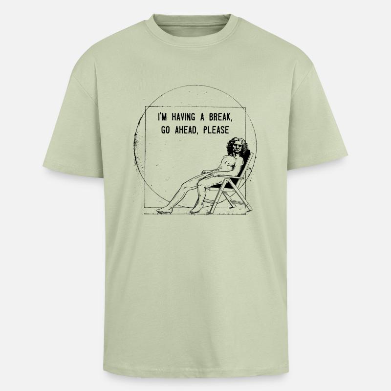 Vitruvian_Man_Leonardo_Da - Oversized Heavyweight Unisex T-Shirt - Leichtes Salbeigrün 