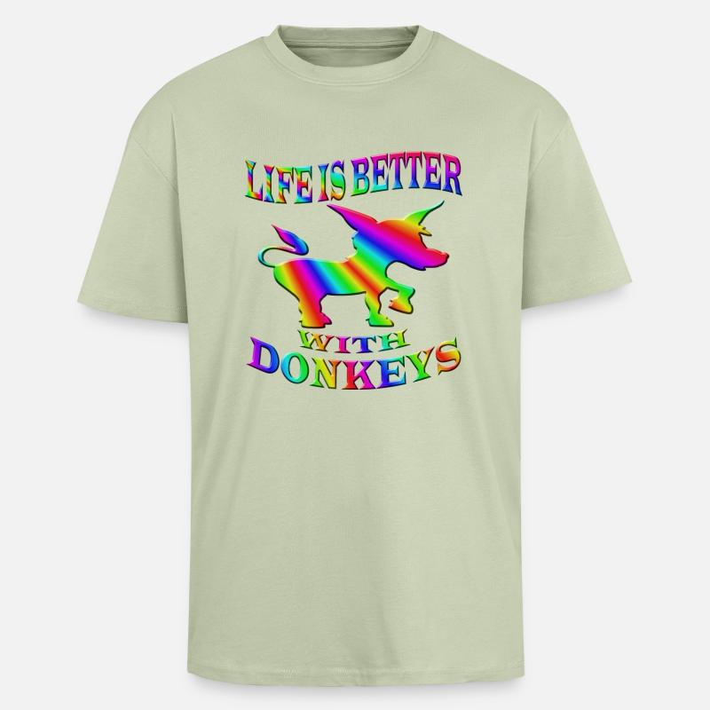 baudet - T-shirt unisexe oversize épais - vert sauge léger 
