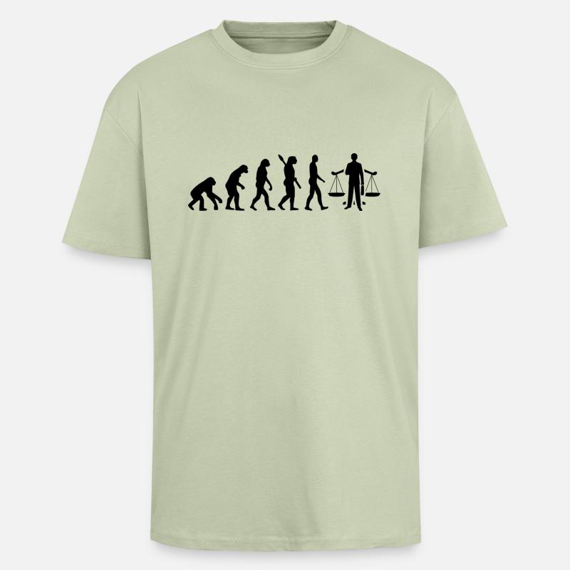 PROCUREUR évolution JURA Noir - T-shirt unisexe oversize épais - vert sauge léger 
