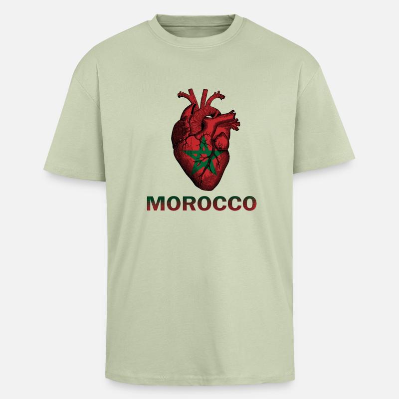 Morroco - Oversized Heavyweight Unisex T-Shirt - Leichtes Salbeigrün 
