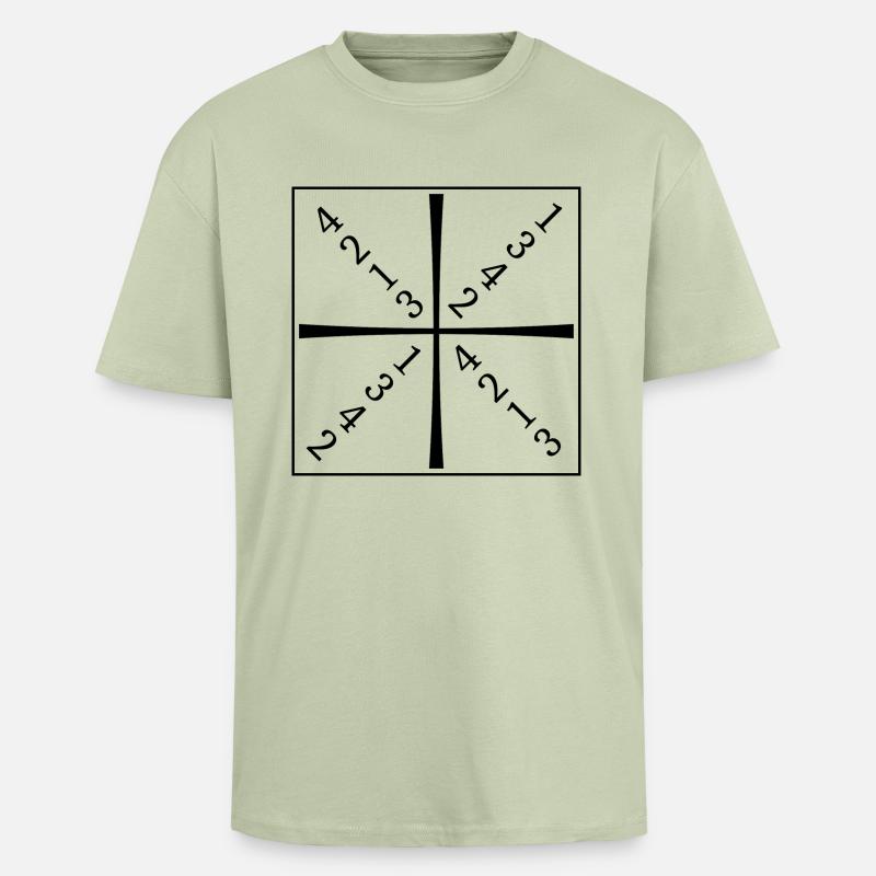 Meyer square - Oversized Heavyweight Unisex T-Shirt - Leichtes Salbeigrün 