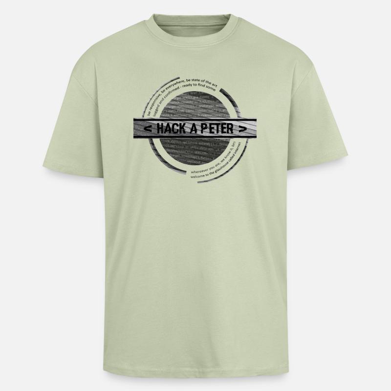 Hack-A-Peter (grau) - Oversized Heavyweight Unisex T-Shirt - Leichtes Salbeigrün 
