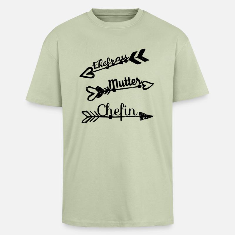 Ehefrau Mutter Chefin - Oversized Heavyweight Unisex T-Shirt - Leichtes Salbeigrün