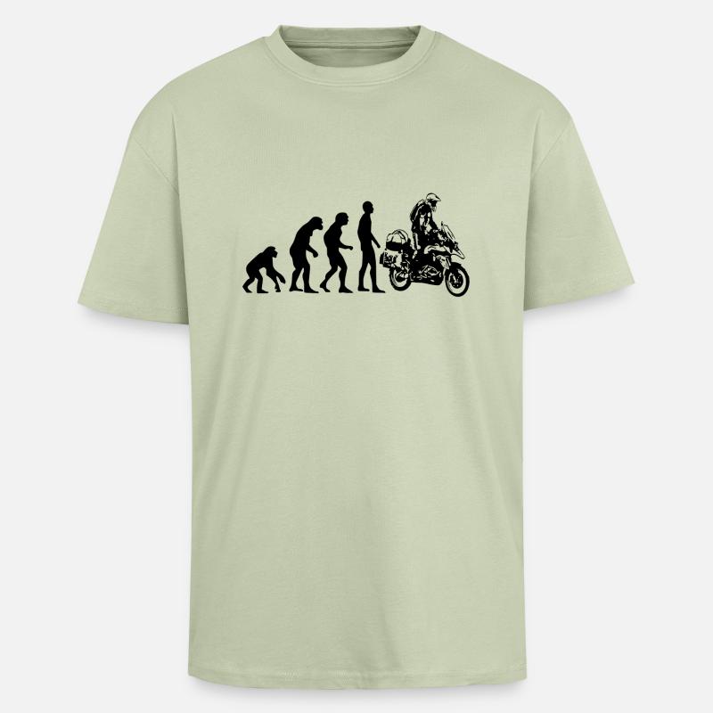 Human Evolution Enduro - T-shirt unisexe oversize épais - vert sauge léger 
