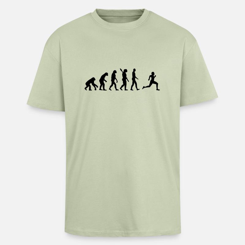 Evolution runner runner jogging b - Unisex Oversized Heavyweight T-shirt - soft salvia 