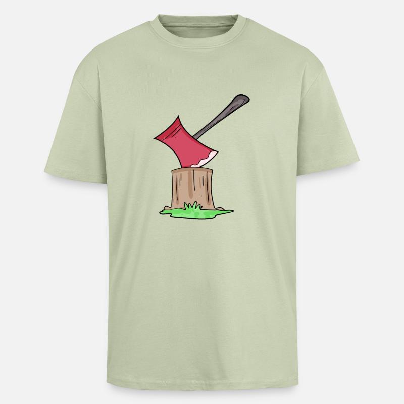 Axe Lumberjack - Unisex Oversized Heavyweight T-shirt - soft salvia 