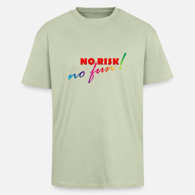 AUCUN RISQUE - NO FUN - T-shirt unisexe oversize épais - vert sauge léger 