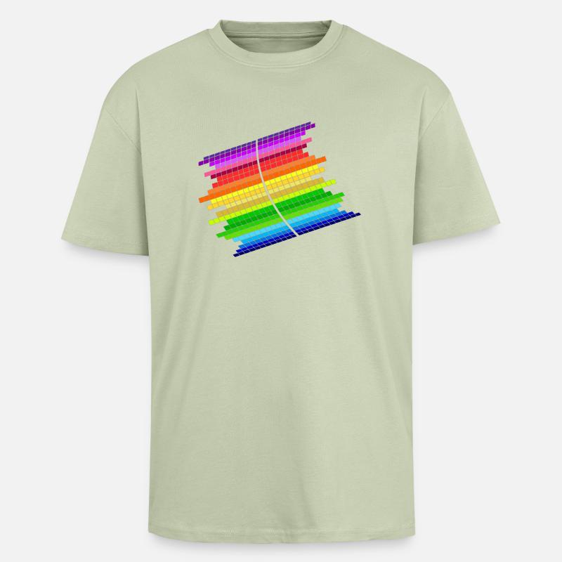 RainBow Equalizer - T-shirt unisexe oversize épais - vert sauge léger 
