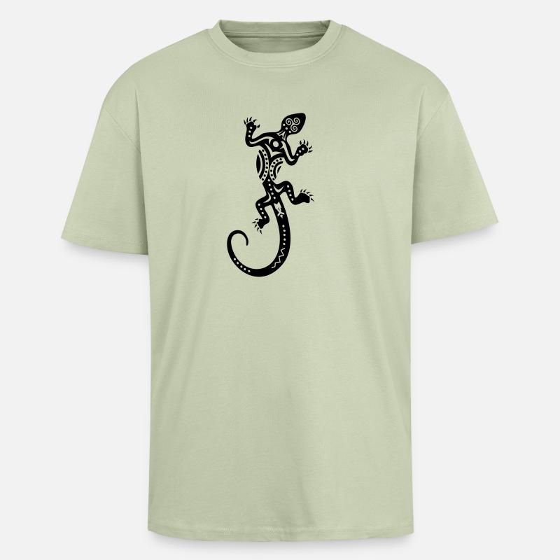 Eidechse - Oversized Heavyweight Unisex T-Shirt - Leichtes Salbeigrün 