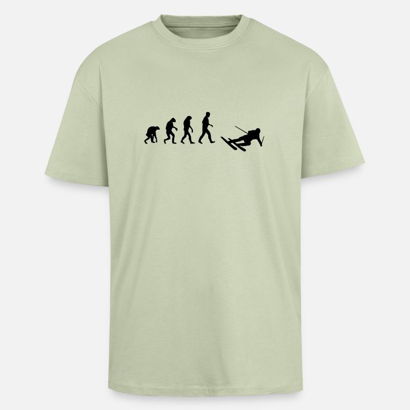 ski evolution - Unisex Oversized Heavyweight T-shirt - soft salvia 