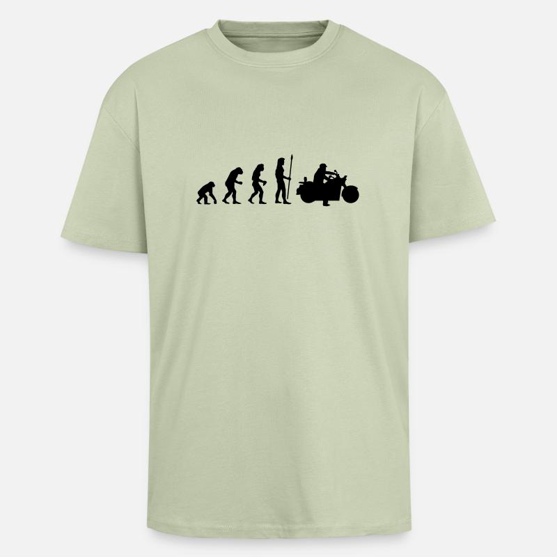 evolution_motorbike2 - Oversized Heavyweight Unisex T-Shirt - Leichtes Salbeigrün 