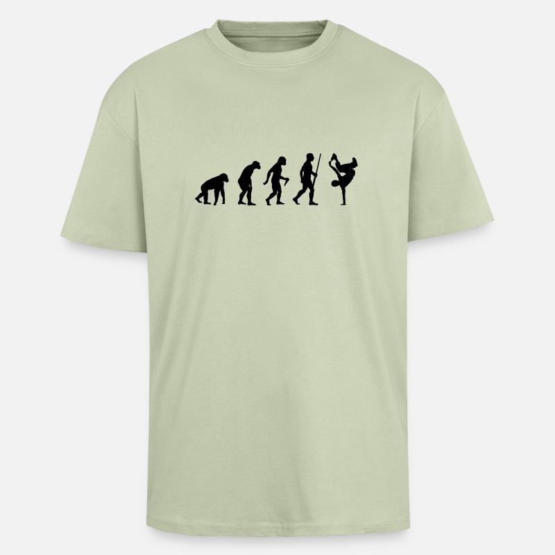 Breakdance Evolution - Oversized Heavyweight Unisex T-Shirt - Leichtes Salbeigrün 
