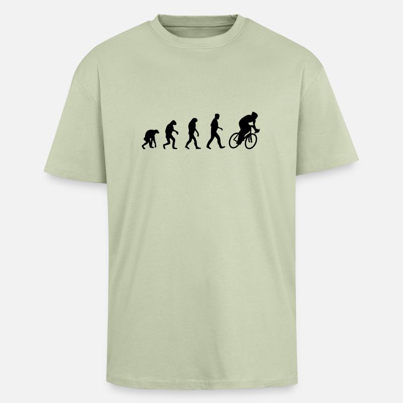 radsport evolution - Oversized Heavyweight Unisex T-Shirt - Leichtes Salbeigrün 