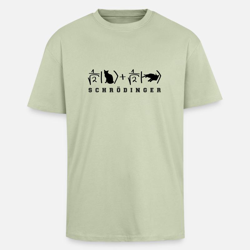 Quantenphysik Schrödinger Katze - Oversized Heavyweight Unisex T-Shirt - Leichtes Salbeigrün 