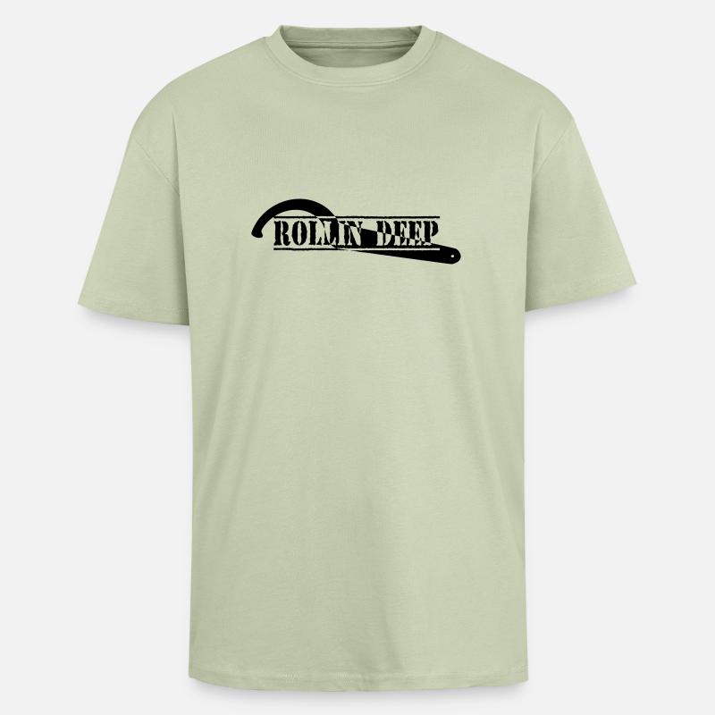 ROLLINDEEP - Oversized Heavyweight Unisex T-Shirt - Leichtes Salbeigrün 