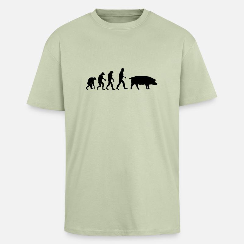 pig evolution - Unisex Oversized Heavyweight T-shirt - soft salvia 