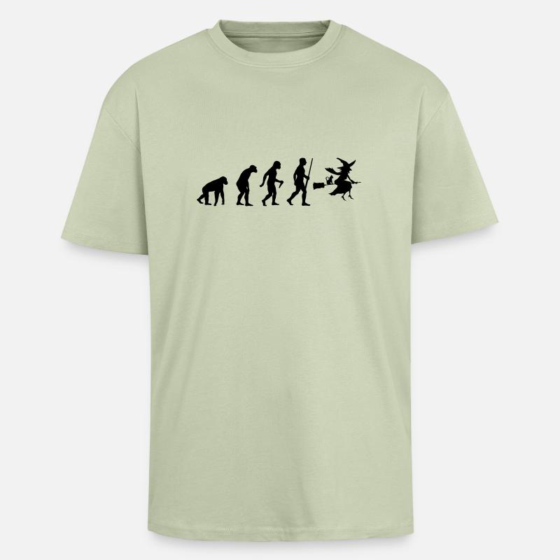 Witch Evolution - Oversized Heavyweight Unisex T-Shirt - Leichtes Salbeigrün 