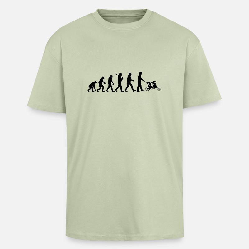 evolution daddy jumeaux - T-shirt unisexe oversize épais - vert sauge léger 