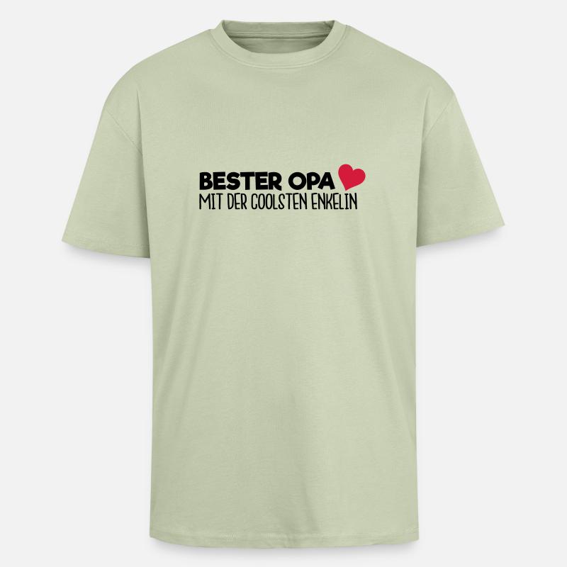 Bester Opa - Oversized Heavyweight Unisex T-Shirt - Leichtes Salbeigrün 