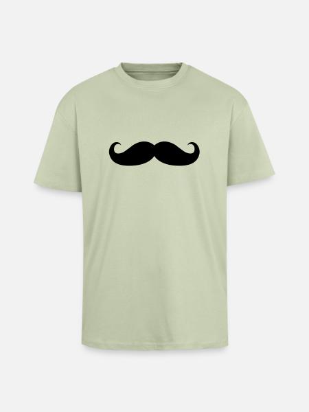 Mustache 1 - Unisex Oversized Heavyweight T-shirt - soft salvia 