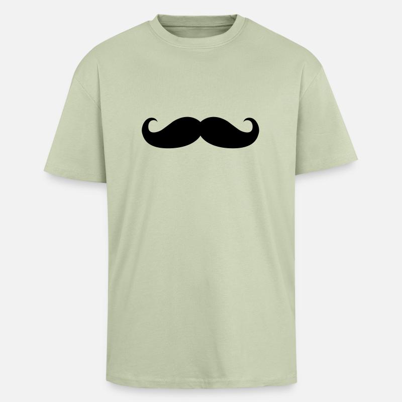 Moustache 1 - Oversized Heavyweight Unisex T-Shirt - Leichtes Salbeigrün 