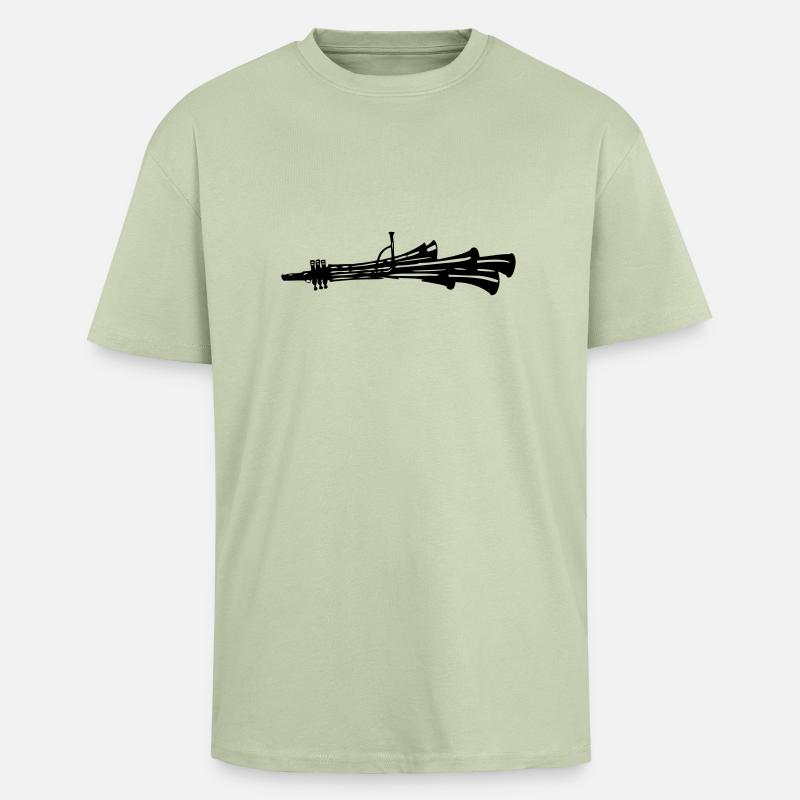 Schalmei - Oversized Heavyweight Unisex T-Shirt - Leichtes Salbeigrün 