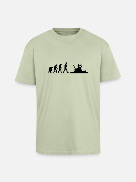 baustelle evolution - Oversized Heavyweight Unisex T-Shirt - Leichtes Salbeigrün