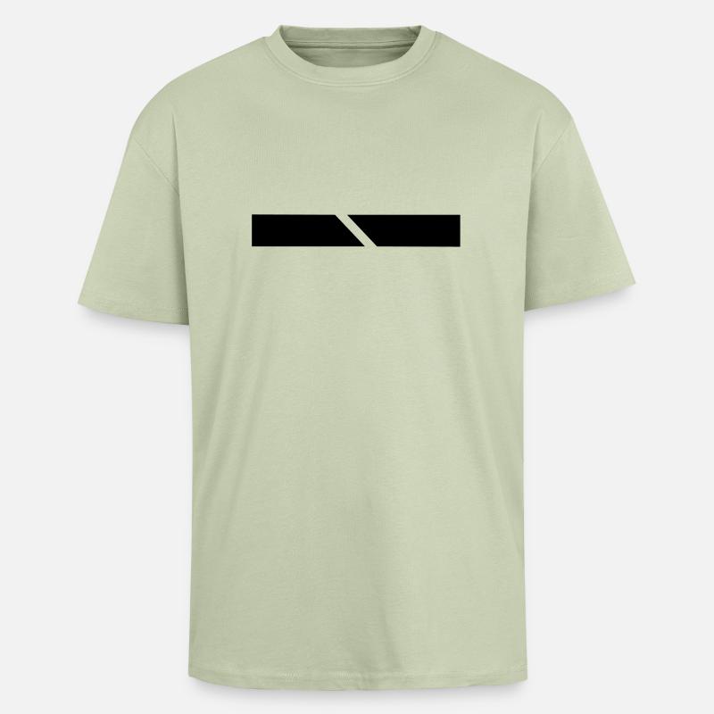 Bar / bande de conception - T-shirt unisexe oversize épais - vert sauge léger