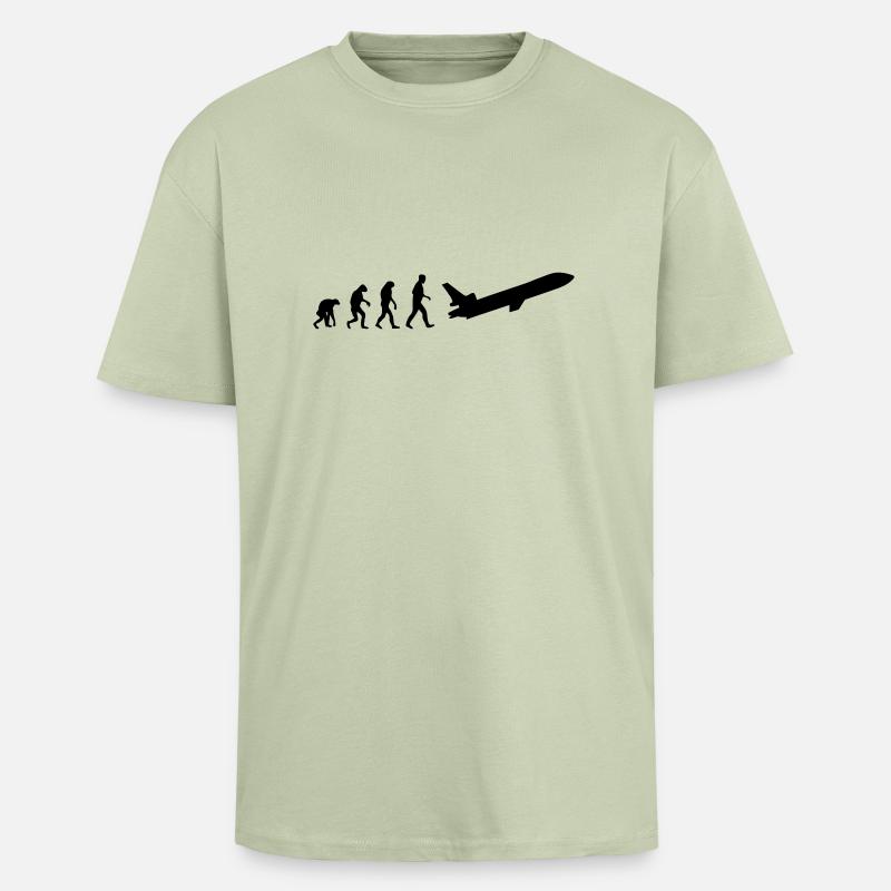 jet evolution - T-shirt unisexe oversize épais - vert sauge léger 