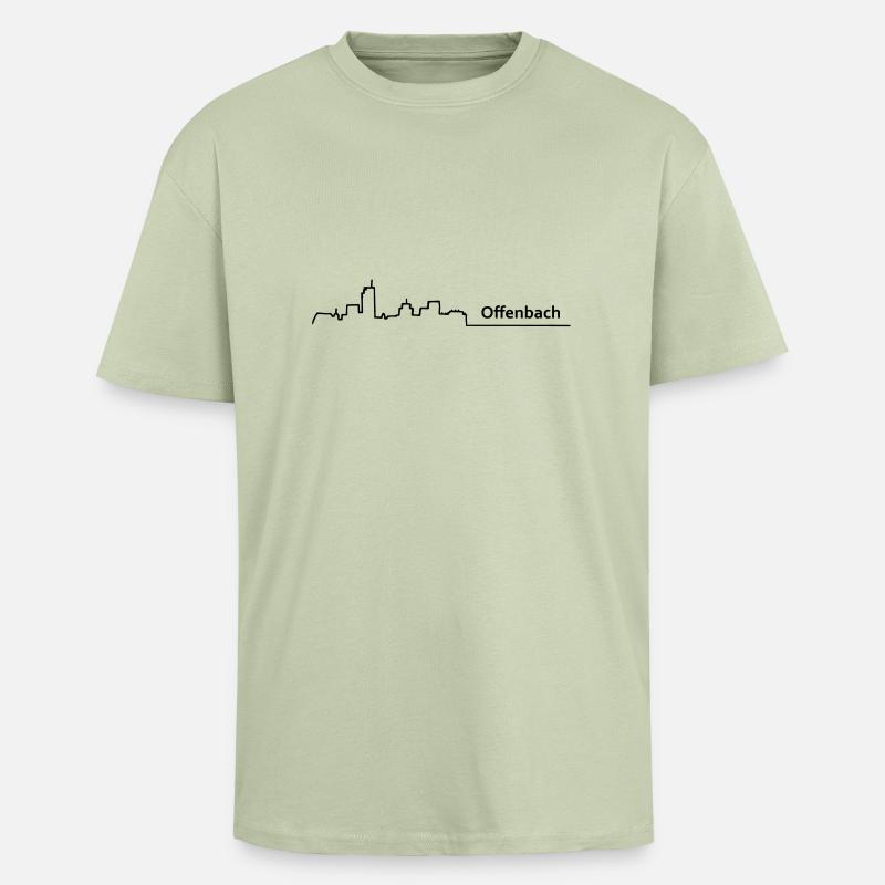 offenbach_main skyline - Unisex Oversized Heavyweight T-shirt - soft salvia 