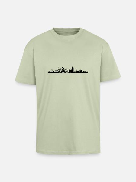 Skyline - Österreich - Oversized Heavyweight Unisex T-Shirt - Leichtes Salbeigrün