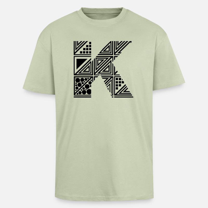 Buchstabe K - Oversized Heavyweight Unisex T-Shirt - Leichtes Salbeigrün 