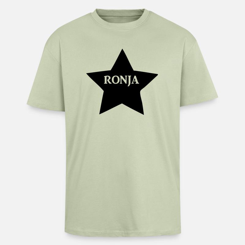 ronja - Oversized Heavyweight Unisex T-Shirt - Leichtes Salbeigrün 