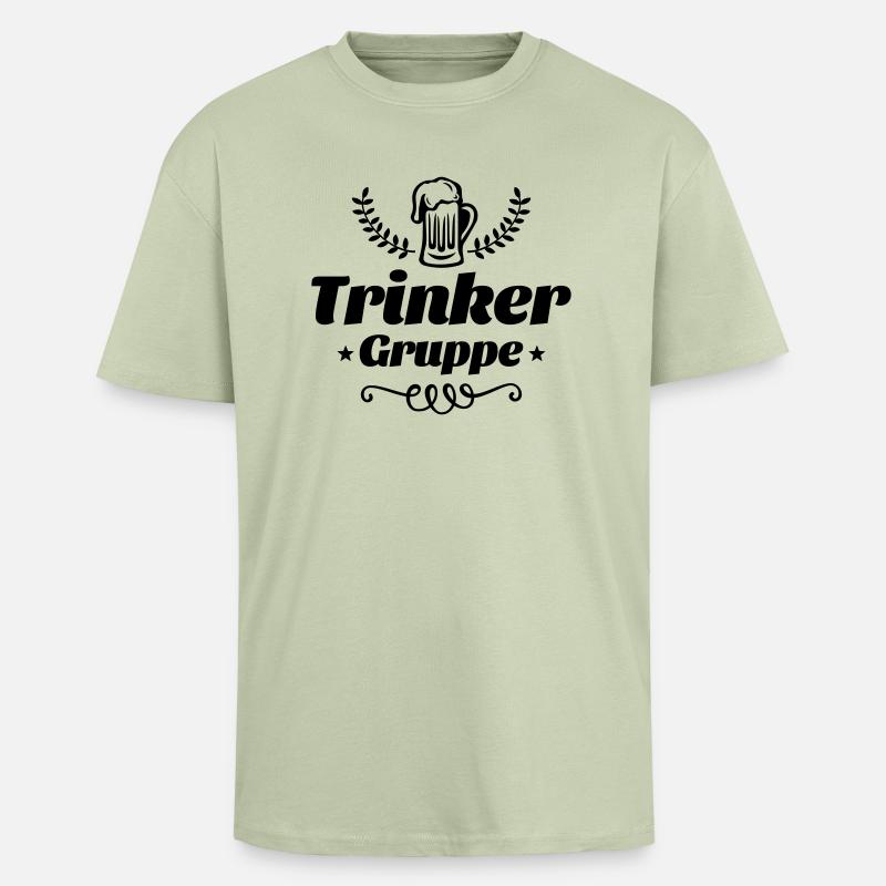 trinker gruppe bier - Oversized Heavyweight Unisex T-Shirt - Leichtes Salbeigrün 