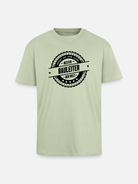 Bester Bauleiter - Oversized Heavyweight Unisex T-Shirt - Leichtes Salbeigrün