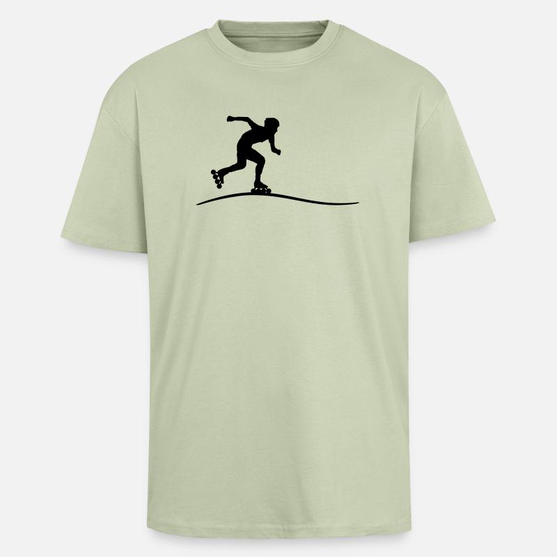 Sport - Inline Skating - Oversized Heavyweight Unisex T-Shirt - Leichtes Salbeigrün 