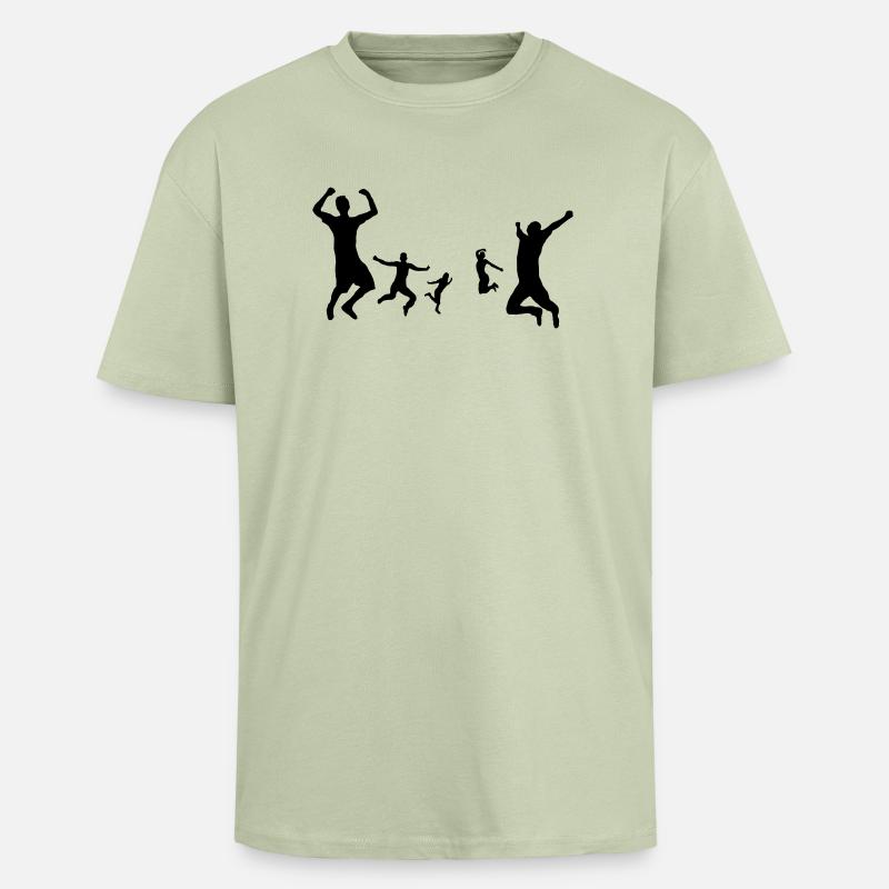 Menschen Jubel - Oversized Heavyweight Unisex T-Shirt - Leichtes Salbeigrün 