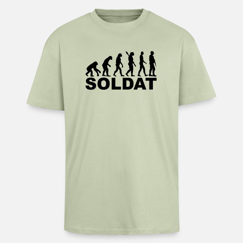 Soldat - Oversized Heavyweight Unisex T-Shirt - Leichtes Salbeigrün 