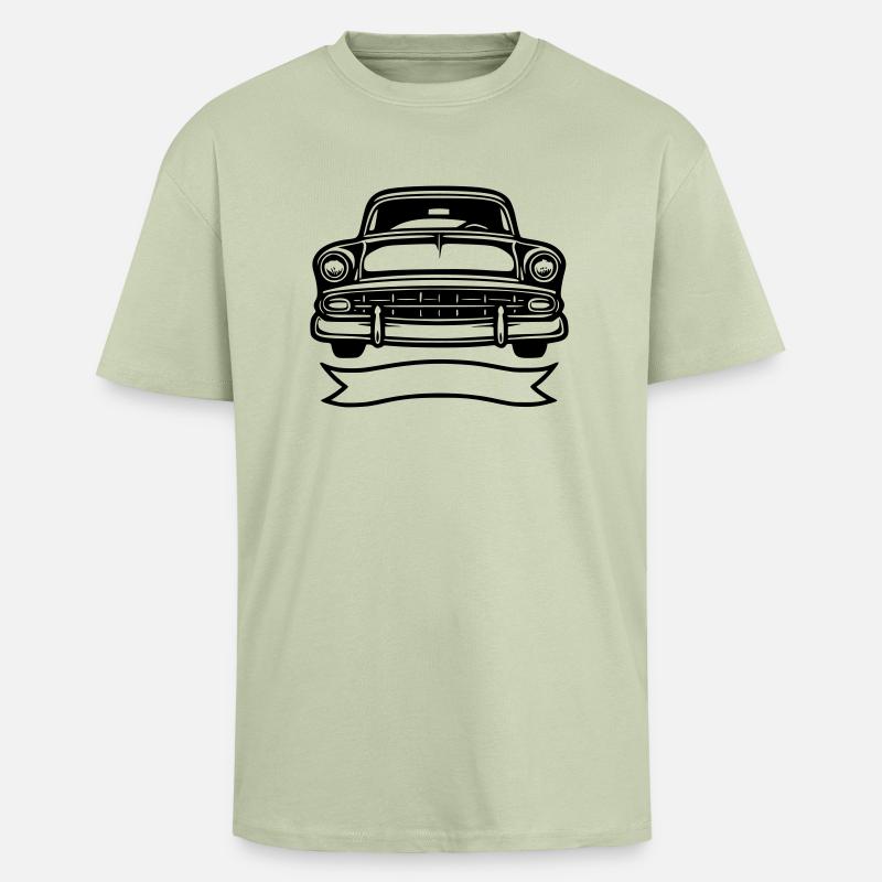 Oldtimer Automobil - Oversized Heavyweight Unisex T-Shirt - Leichtes Salbeigrün 