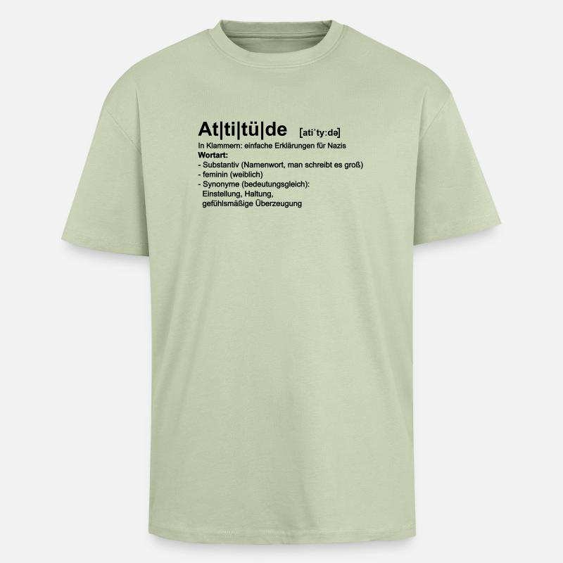 Attitüde - Oversized Heavyweight Unisex T-Shirt - Leichtes Salbeigrün 